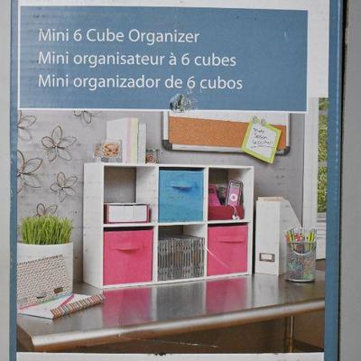 ClosetMaid Cubeicals Mini 6 Cube Organizer, White. No Cube Drawers - New