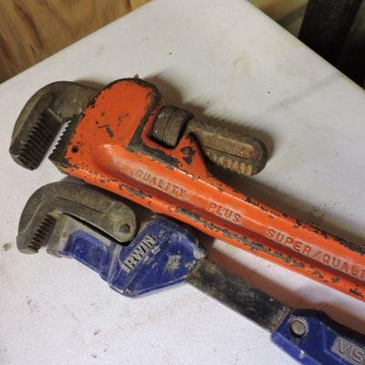 Vice Grip and large Pipe Wrench