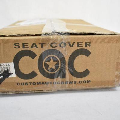 Seat Covers, Black and Brown, 2 Bucket Seats, Backseat, 5 Headrests - New