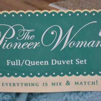 The Pioneer Woman Full/Queen Duvet Set, Country Chenille Teal - New