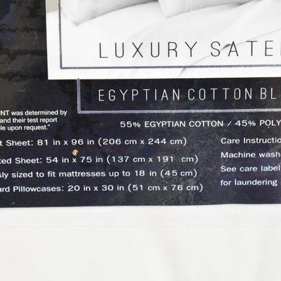 Full Size Ivory Sheet Set, 1000 Thread Count Luxury Sateen Egyptian Cotton - New