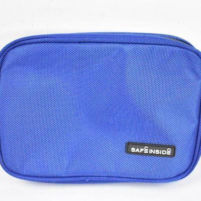 Safe Inside Blue Pouch with Lock - New, No Packaging