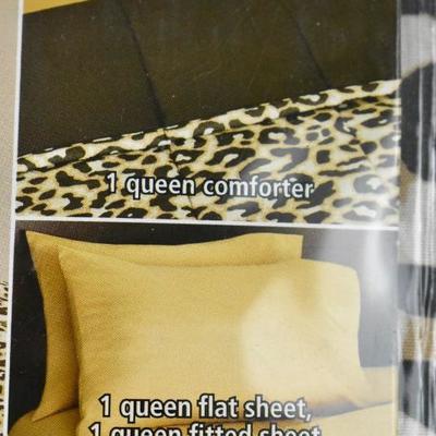 Mainstays Complete Bedding Set, 8 Piece Cheetah Print - New