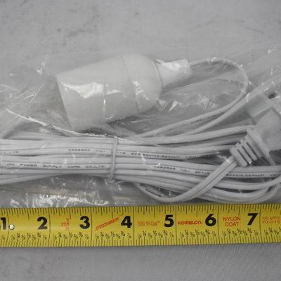 2 Light Bulb Cords, White - New