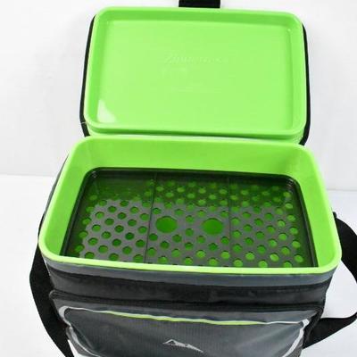 Arctic Zone 30-Can Zipperless Cooler Black/Gray/Green with SHoulder Strap - New