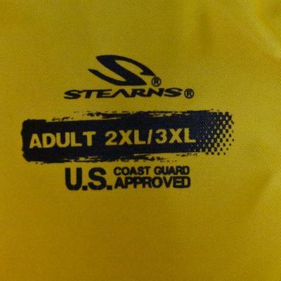Stearns Boating Life Vest, Adult size 2XL/3XL, Black & Yellow - New