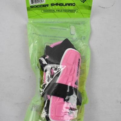 Soccer Shin Guards, pink & black Size XS for children up to 3'11