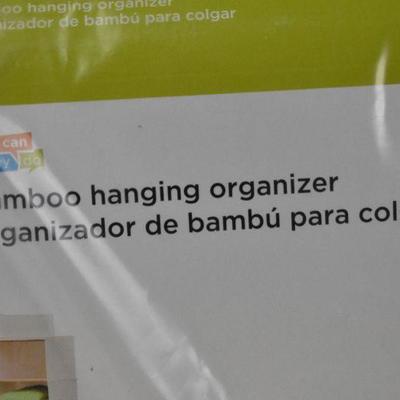 Honey Can Do Bamboo Hanging Organizer, 6 Wide Shelves - New