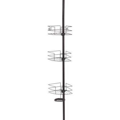 HomeZone 3 Tier Extension Pole Corner Shower Caddy - Oil Rubbed Bronze - New