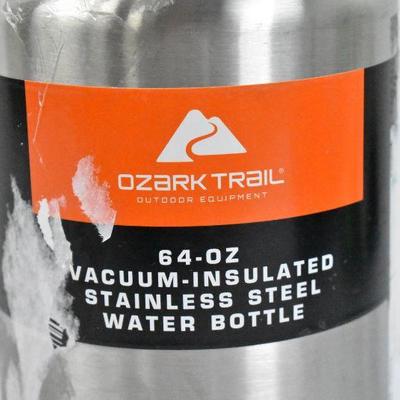 Ozark Trail 64 Oz Double Wall Vacuum Sealed Stainless Steel Water Bottle - New