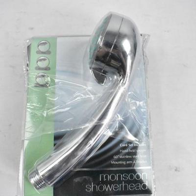 Monsoon Shower Head with 3 Functions. Open Package - New