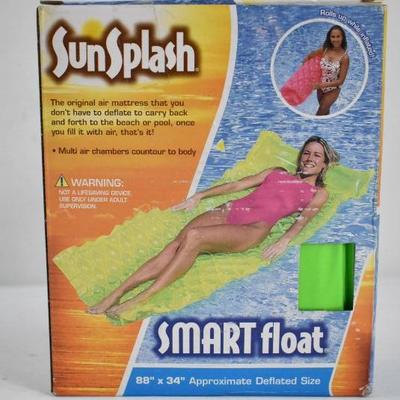 SunSplash Vinyl Smart Pool Float, Green - New