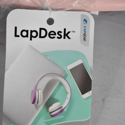 LapGear LapDesk, Light Pink with Cushion and Handle - New