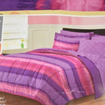 My Room Tie Dye Complete Bed in a Bag Bedding Set, Purple/Plum, Twin XL - New