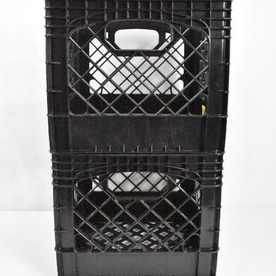 2 Black Milk Crates - New