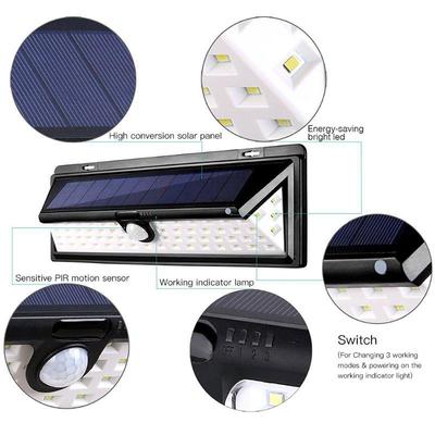 5-in-1 Solar Powered Wall Light, 136 LED 5V Outdoor Security Night Light - New