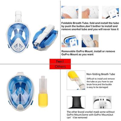 Kusky Full Face Snorkel Mask Foldable Snorkeling Mask L/XL - New