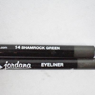 10pc Jordana Makeup: 8 Eyeliners Black, Blue, Green, Gray & Green Mascaras - New