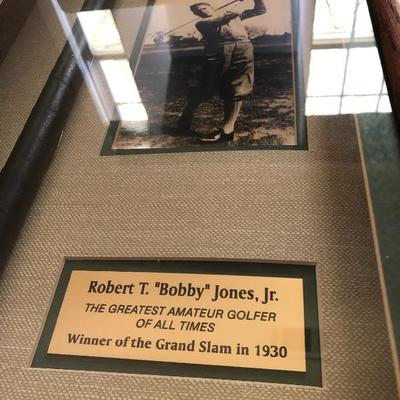 Golf Memorabilia of Robert Jones Shadow Box 