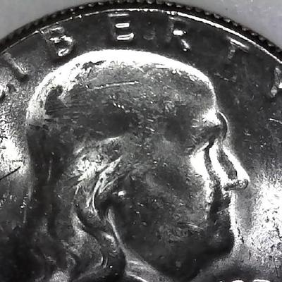 1954-P Franklin Silver Half Dollar Fine Quality Coin with Nice Pinwheel 