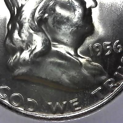 1956-P Franklin Silver Half Dollar Fine Quality Coin