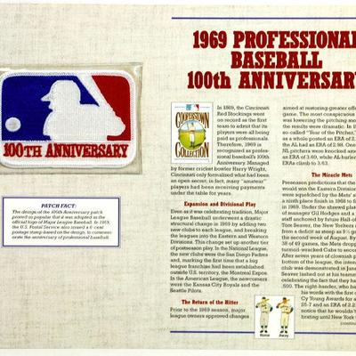 1969 PROFESSIONAL BASEBALL 100TH ANNIVERSARY MLB PATCH - Cooperstown Collection by Willabee & Ward