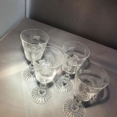Thistle Etched Crystal Glasses