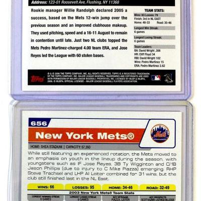 2004 TOPPS #656 plus 2006 #603 NEW YORK METS BASEBALL CARDS SET - MINT