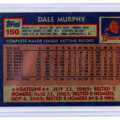 1984 TOPPS #150 DALE MURPHY BRAVES BASEBALL CARD - Excellent