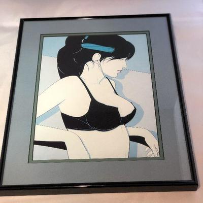 Print of Woman in Black Bra