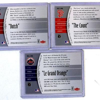 2006 FLEER Nickname Greats BASEBALL CARDS SET Daulton / Montefusco / Staub - MINT