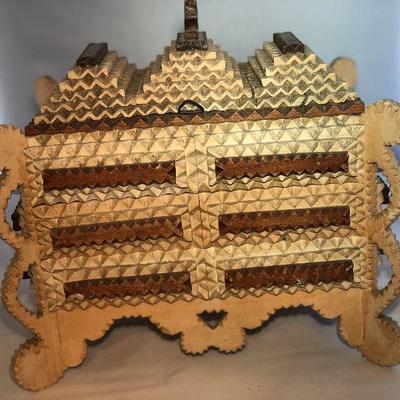 Wooden Tramp Art Box.