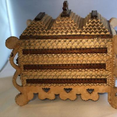 Wooden Tramp Art Box.