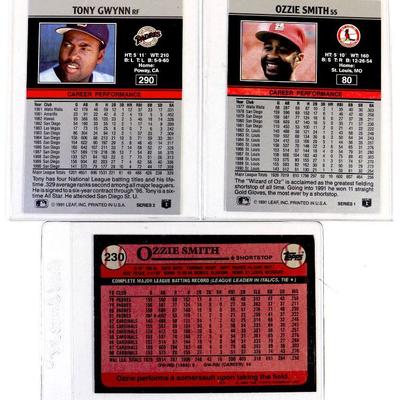 OZZIE SMITH TONY GWYNN BASEBALL CARDS SET - MINT