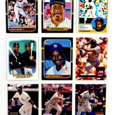 DAVE WINFIELD Frank Thomas Ron Guidry BASEBALL CARDS SET OF 9 - MINT