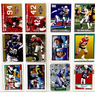 NFL STARS FOOTBALL CARDS SET OF 18 - WARREN MOON LAWRENCE TAYLOR JERRY RICE JIM KELLY