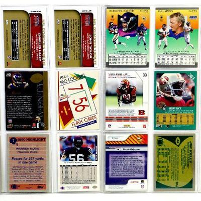 NFL STARS FOOTBALL CARDS SET OF 18 - WARREN MOON LAWRENCE TAYLOR JERRY RICE JIM KELLY