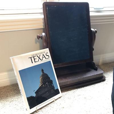 Shaving Mirror and Book of Texas