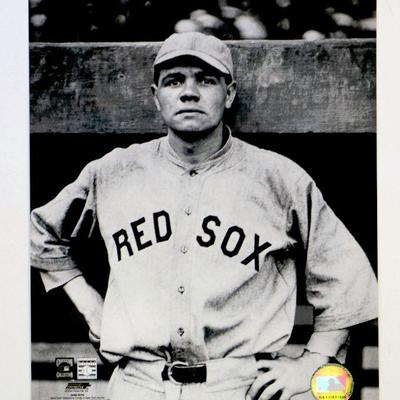 BABE RUTH RED SOX Baseball MLB Hologram OFFICIAL COOPERSTOWN COLLECTION PHOTO 8x10
