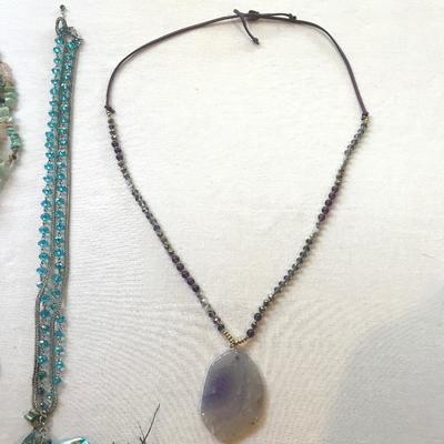Lot 104 - Stone, Crystal, & Shell Necklaces and More