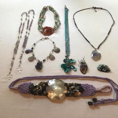 Lot 104 - Stone, Crystal, & Shell Necklaces and More