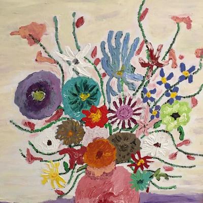 Lot 117 - Floral Oil Painting 