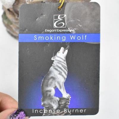 Resin Incense Holder, Wolf - Broken Ear (Easily Hidden in the Back)
