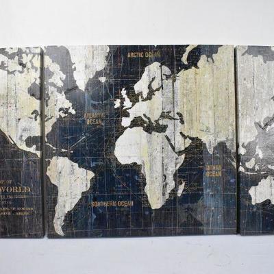 Map of the World 3 Piece Wall Decor