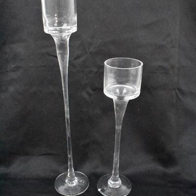 Tealight Candle Holder Set of 2, Clear Glass