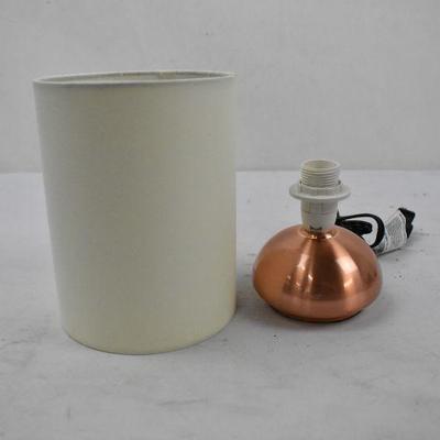 Rose Gold Touch Lamp with Cream Shade - Works