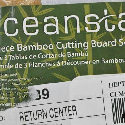 OceanStar 3 Piece Bamboo Cutting Board Set - Medium Appears to be Broken