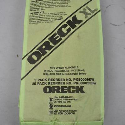 Oreck XL Vacuum Bags to Fit XL Models, Quantity 9 - Unused