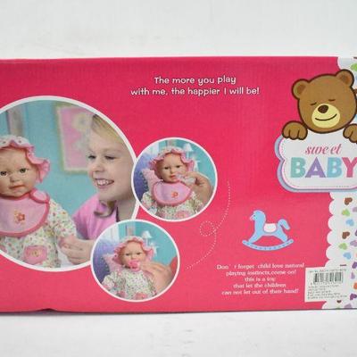 Sweet Baby Talking Baby Doll Toy, Soft Rubber Doll - New, Damaged Packaging