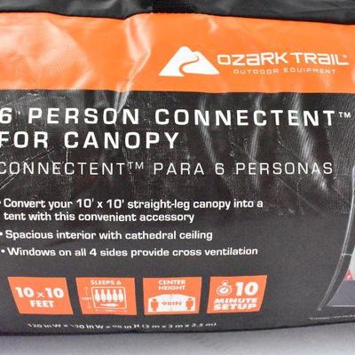 Ozark Trail 6 Person Connectent For Use with Canopy, Red/Gray with Black Bag